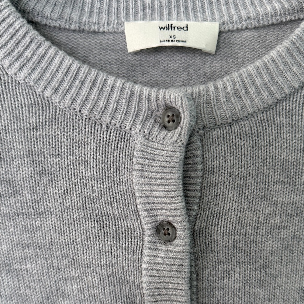 Aritzia Wilfred Light Gray Cardigan Sweater